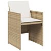 vidaXL Ensemble &agrave; manger de jardin et coussins 9 pcs beige Poly rotin