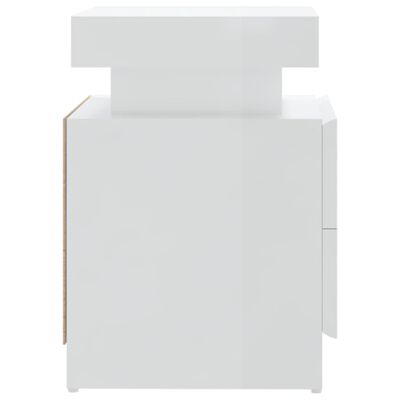 vidaXL Table de chevet Blanc brillant 45x35x52 cm Bois d'ingénierie