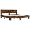 vidaXL Cadre de lit sans matelas ch&ecirc;ne fum&eacute; 200x200 cm