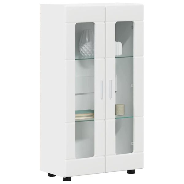vidaXL Buffet avec &eacute;tag&egrave;re Blanc 55,5 x 29 x 103 cm Bois d'ing&eacute;nierie