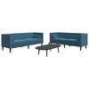 vidaXL Ensemble de canap&eacute; Chesterfield et traversins 2pcs bleu velours