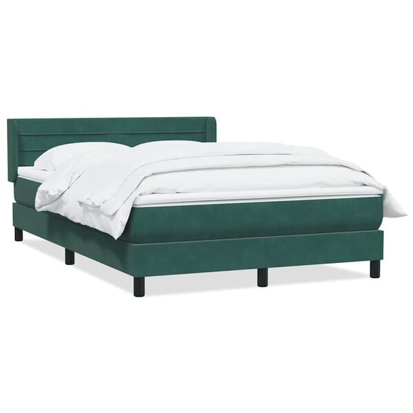 vidaXL Sommier &agrave; lattes de lit et matelas vert fonc&eacute; 140x210cm velours