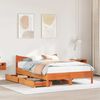 vidaXL Cadre de lit avec tiroirs cire marron 120x190cm bois pin massif
