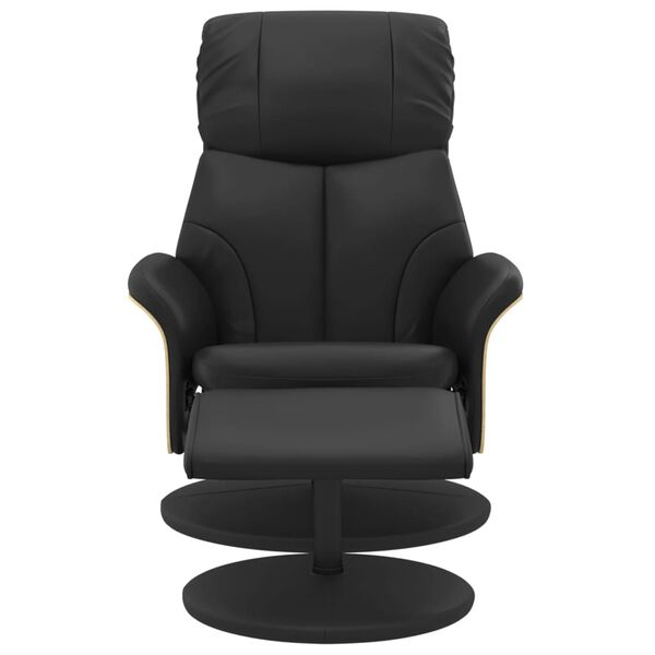 vidaXL Fauteuil inclinable avec repose-pied noir similicuir