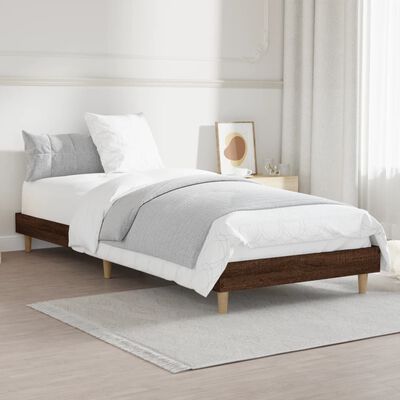 vidaXL Cadre de lit sans matelas chêne marron 75x190cm bois ingénierie