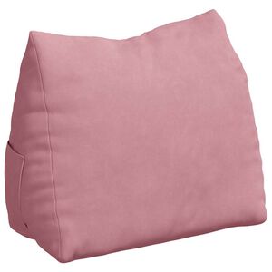 vidaXL Coussin de Dos Rose 45 x 20 x 35 cm Tissu en velours c&ocirc;tel&eacute;