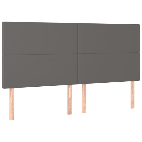 vidaXL T&ecirc;te de lit Gris 200x5x118/128 cm Similicuir