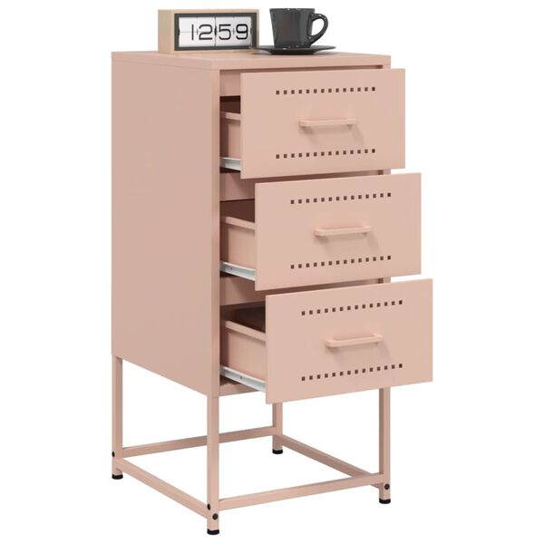 vidaXL Tables de chevet 2 pcs rose 36x39x78 cm acier