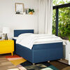 vidaXL Sommier &agrave; lattes de lit avec matelas Bleu 120x200 cm Tissu