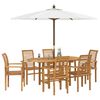 vidaXL Ensemble de salle &agrave; manger pour jardin 7 pcs Marron