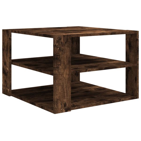 vidaXL Table basse Ch&ecirc;ne fum&eacute; 60x60x40 cm Bois d'ing&eacute;nierie
