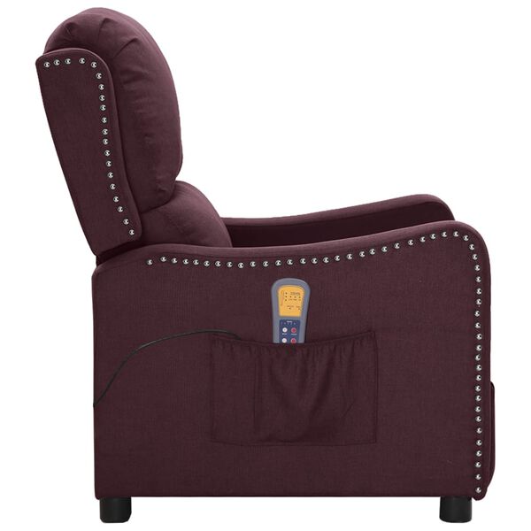 vidaXL Fauteuil de massage Violet Tissu