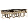 vidaXL Ensemble &agrave; manger de jardin et coussins 11 pcs m&eacute;lange beige
