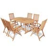 vidaXL Ensemble &agrave; manger d'ext&eacute;rieur 7 pcs et chaises pliables Teck