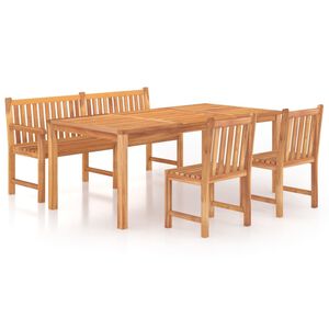 vidaXL Ensemble &agrave; manger de jardin 4 pcs Bois de teck massif