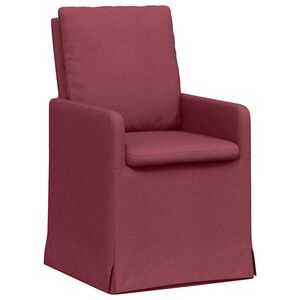 vidaXL Chaises de salle &agrave; manger 2 pcs Bordeaux 57 x 67 x 98 cm tissu