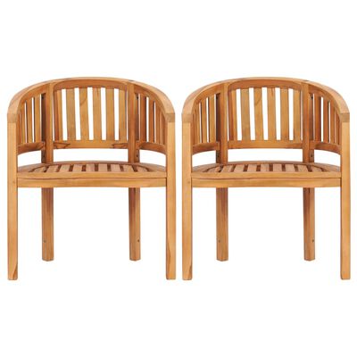 vidaXL Chaises en forme de banane lot de 2 Bois de teck solide