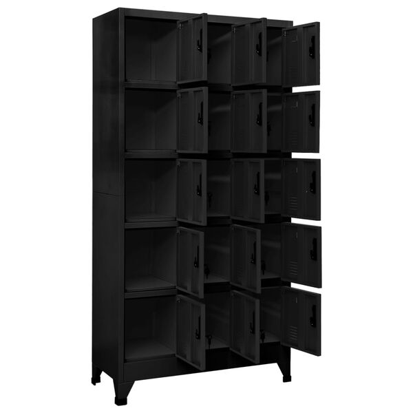 vidaXL Armoire &agrave; casiers Noir 90x40x180 cm Acier