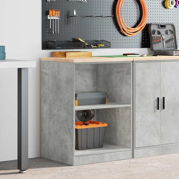 vidaXL Armoire de rangement de garage gris b&eacute;ton 60x51x85 cm bois pin