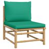 vidaXL Salon de jardin 6 pcs avec coussins vert bambou
