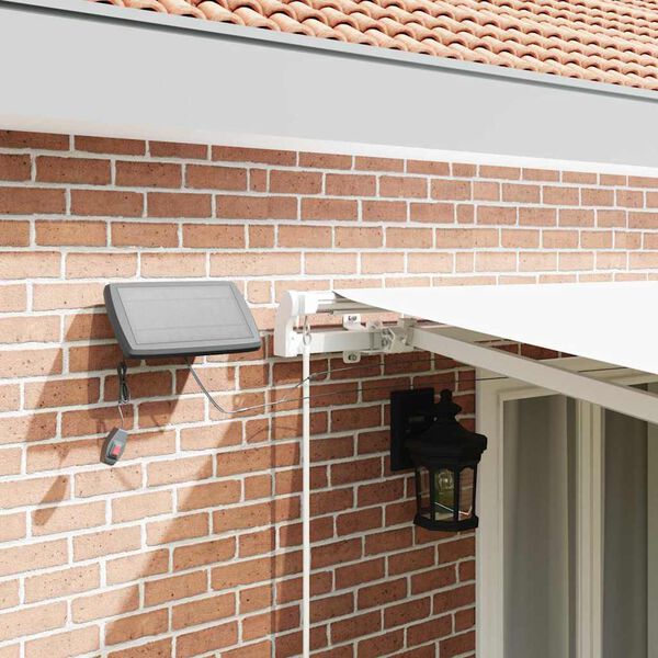 vidaXL Auvent Rétractable Blanc 500 × 350 cm Tissu et acier