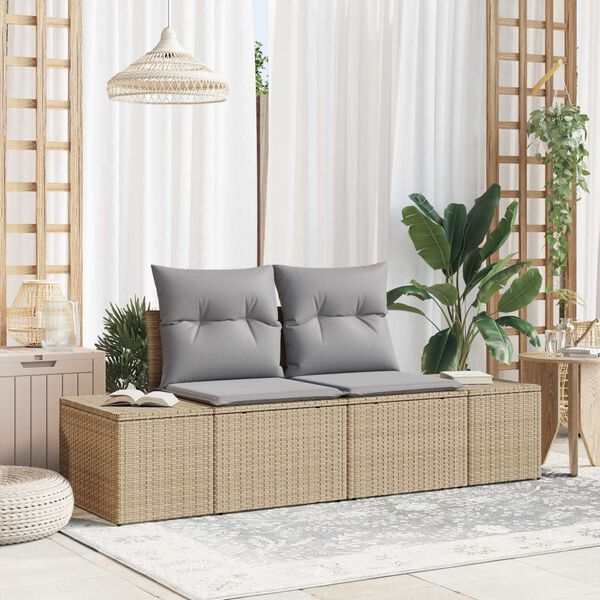 vidaXL Canapé de jardin Beige 123 x 62 x 69 cm polyrotin
