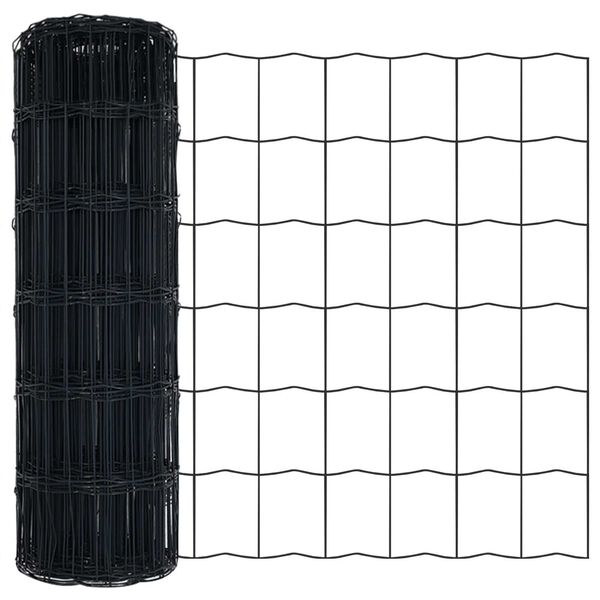 vidaXL Cl&ocirc;ture Euro Gris 0.8 x 10 m Fer rev&ecirc;tu de PVC