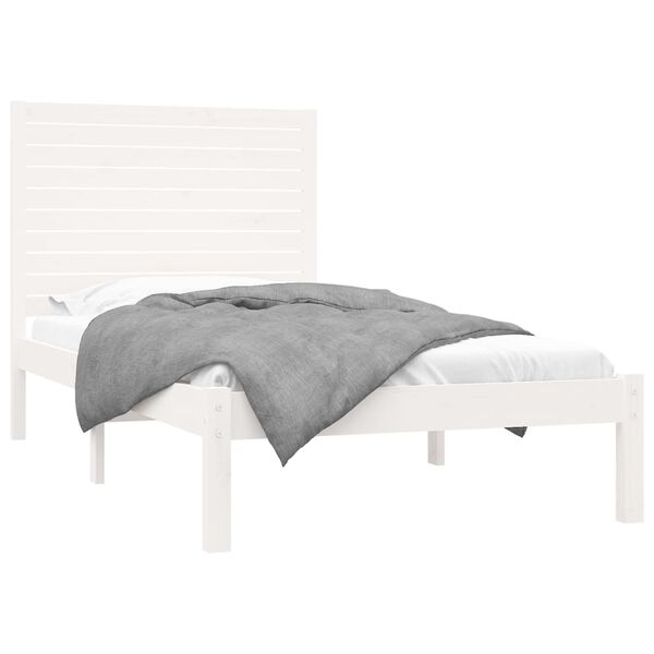 vidaXL Cadre de lit sans matelas blanc 90x200 cm bois massif