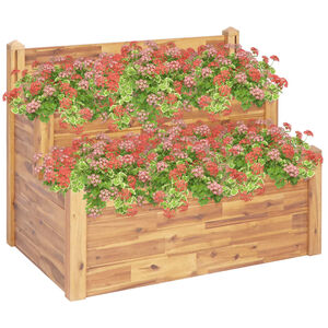vidaXL Jardini&egrave;re sur 2 niveaux 110x75x84 cm Bois massif d'acacia