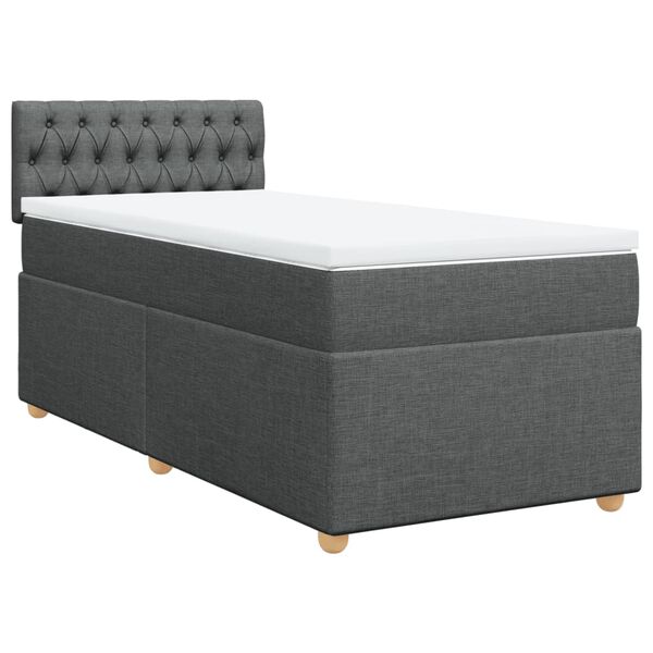 vidaXL Sommier à lattes de lit avec matelas Gris foncé 80x200 cm Tissu