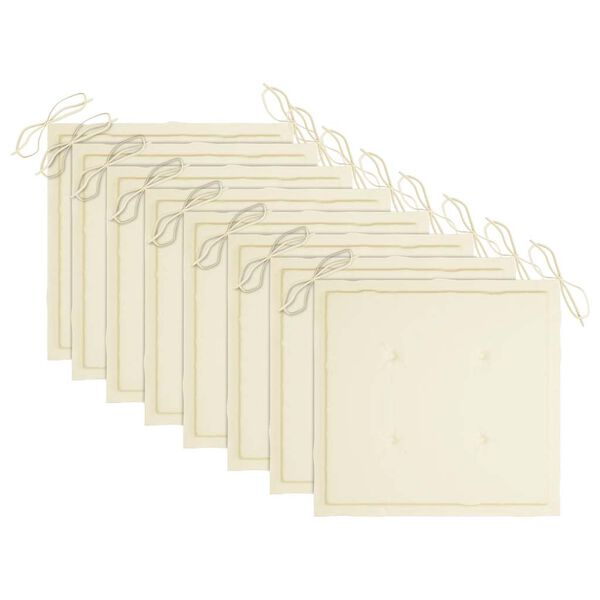 vidaXL Chaises pliables d'extérieur et coussins lot de 8 Bois d'acacia