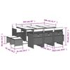 vidaXL Ensemble &agrave; manger de jardin 11 pcs coussins noir r&eacute;sine tress&eacute;e