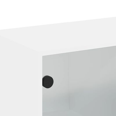 vidaXL Armoire murale avec portes en verre blanc 68x37x68,5 cm