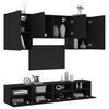 vidaXL Unit&eacute;s murales TV 5 pcs noir bois d'ing&eacute;nierie