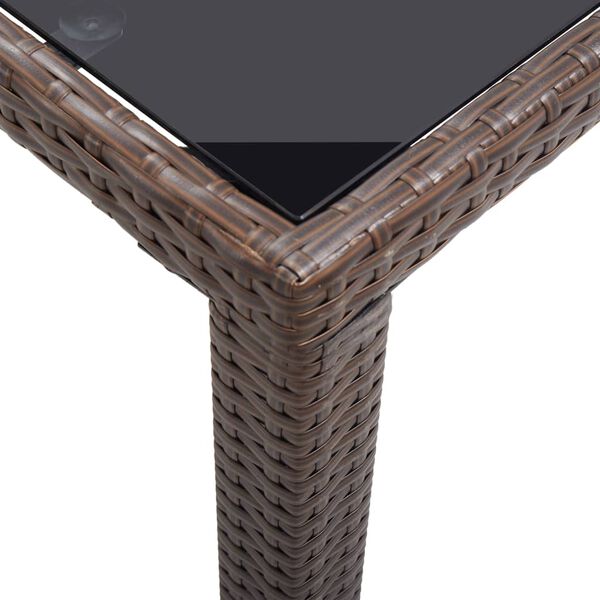 vidaXL Table de jardin Marron 123x60x74 cm R&eacute;sine tress&eacute;e
