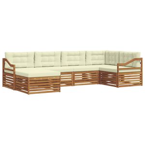 vidaXL Ensemble de canap&eacute;s d'ext&eacute;rieur 6 pc Naturel et Cr&egrave;me