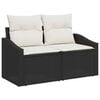 vidaXL Ensemble de canap&eacute; de jardin avec coussin 7 pcs Noir et Cr&egrave;me