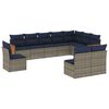 vidaXL Ensemble de canap&eacute; de jardin 10 pcs avec coussins gris r&eacute;sine tress&eacute;e