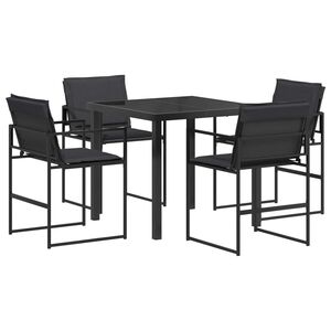 vidaXL Ensemble de salle &agrave; manger pour jardin 5 pcs Noir et Gris fonc&eacute;