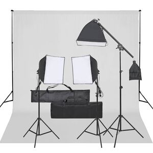 vidaXL Kit de studio photo avec &eacute;clairage et toile de fond