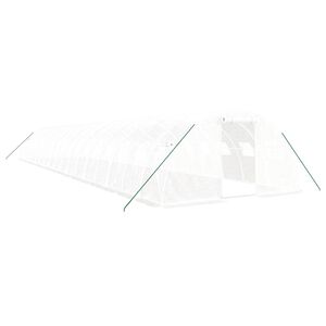 vidaXL Serre avec cadre en acier blanc 72 m&sup2; 18x4x2 m