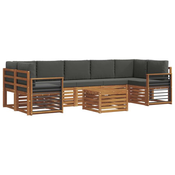 vidaXL Ensembles de canap&eacute;s avec coussin 8 pcs Naturel et Anthracite