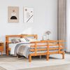 vidaXL Cadre de lit et t&ecirc;te de lit sans matelas cire marron 135x190 cm