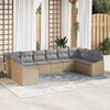 vidaXL Ensemble de canap&eacute; de jardin 10 pcs Beige et Gris clair