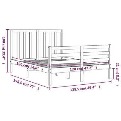 vidaXL Cadre de lit sans matelas blanc bois de pin massif