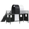 vidaXL Lit mezzanine pour enfants Noir 74,5 x 190 cm M&eacute;tал