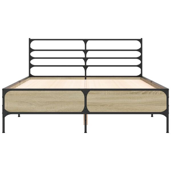 vidaXL Cadre de lit sans matelas ch&ecirc;ne sonoma 140x200 cm