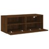 vidaXL Meuble TV mural ch&ecirc;ne marron 80x30x30 cm bois d'ing&eacute;nierie