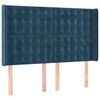 vidaXL T&ecirc;te de lit &agrave; LED Bleu fonc&eacute; 147x16x118/128 cm Velours