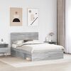 vidaXL Cadre de lit Gris Sonoma 140 x 190 cm Bois de pin massif